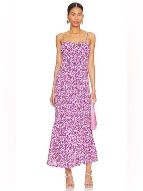Faithfull the Brand San Paolo Midi Dress Lou Floral Print Violet